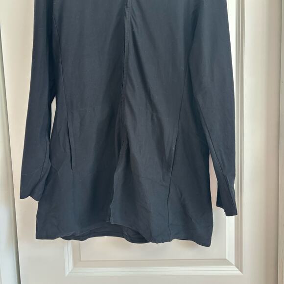 Eileen Fisher Black Stand Collar Jacket Zip Soft Stretch Jersey Knit M - Picture 6 of 9
